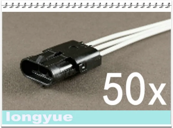 Longyue 50 шт. 3-путь мужчины comnector свинья хвост погодные обновления Провода Ремни 25 см Провода