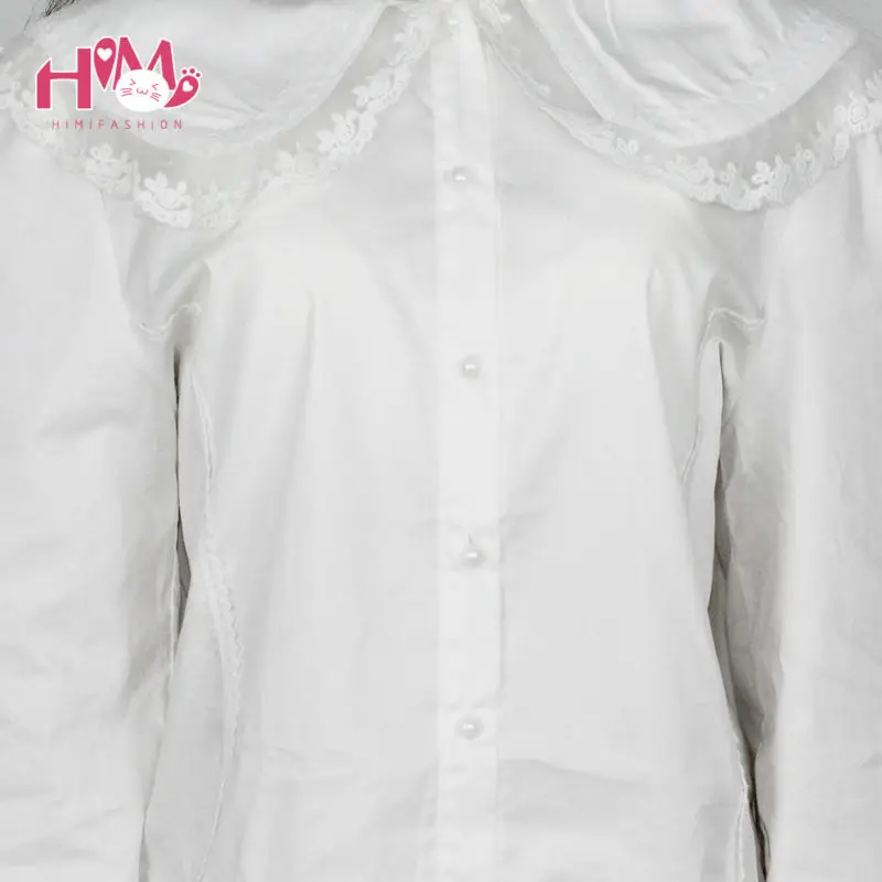 Bunny peter collar white blouse lolita shirt soft sister cosplay cute tops women summer cotton shirts white free shipping (7)