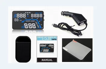 

Car Head Up Display 5.5 inch High GPS HUD Q7 with Driving Distance/time and Altitude for all Vehicles Definition 2 Color Screen