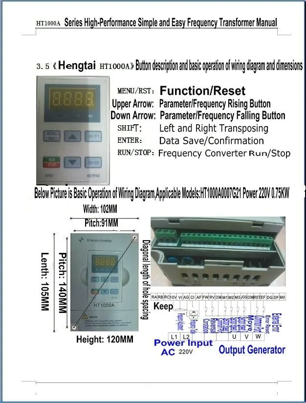 Лидер продаж б/у enecon преобразователь частоты HT1000A 220V 1.5KW 1500W