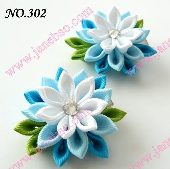 Новые 280 шт. " два слоя Kanzashi цветок заколки моды девушка Bow заколки