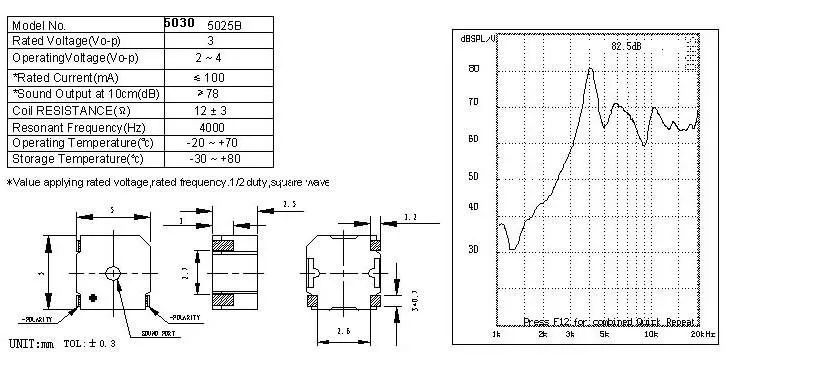 5025B 5030B пассивный SMD зуммер SMD