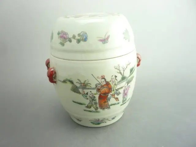 Редкие Уникальный старый китайский famille-роуз фарфоровая Пот/jar, живопись символов, лучшая коллекция и украшения, бесплатная доставка
