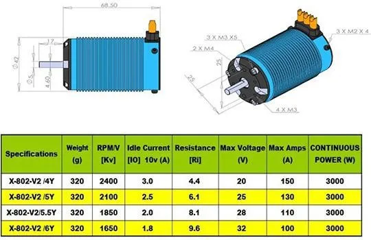 Tenshock X802V2 1:8 6 Полюс RC Электрический микро бесщеточный двигатель постоянного тока для 1/8 RC багги Hongnor/Ofna LX2E осевой автомобилей