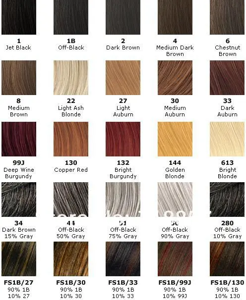 Silk Hair Color Charts