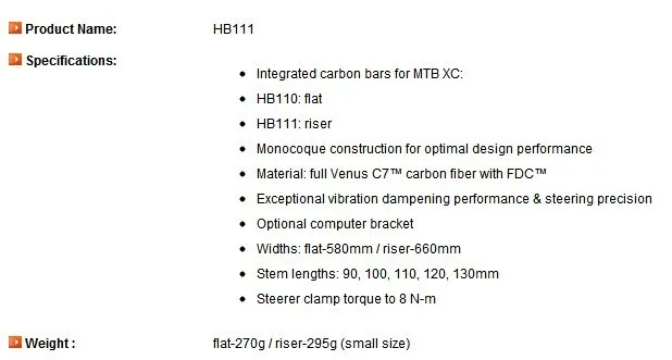 TRIGON HB111 ультра легкий полный углеродного волокна mtb горный велосипед стояк руль в форме Ласточки руль из углеродного сплава 660 мм* 90 мм