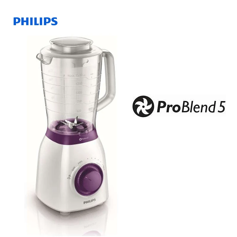 Philips Viva Collection Blender 600 W 2 L plastic jar Multiple speeds