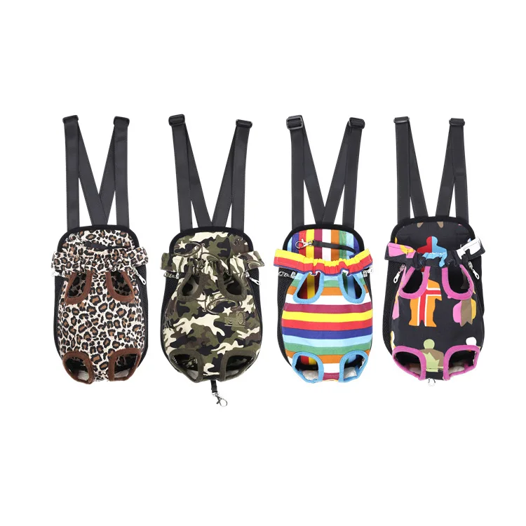 

Pet Dog Cat Carrier Five Holes Front Chest Bags Canvas Backpack