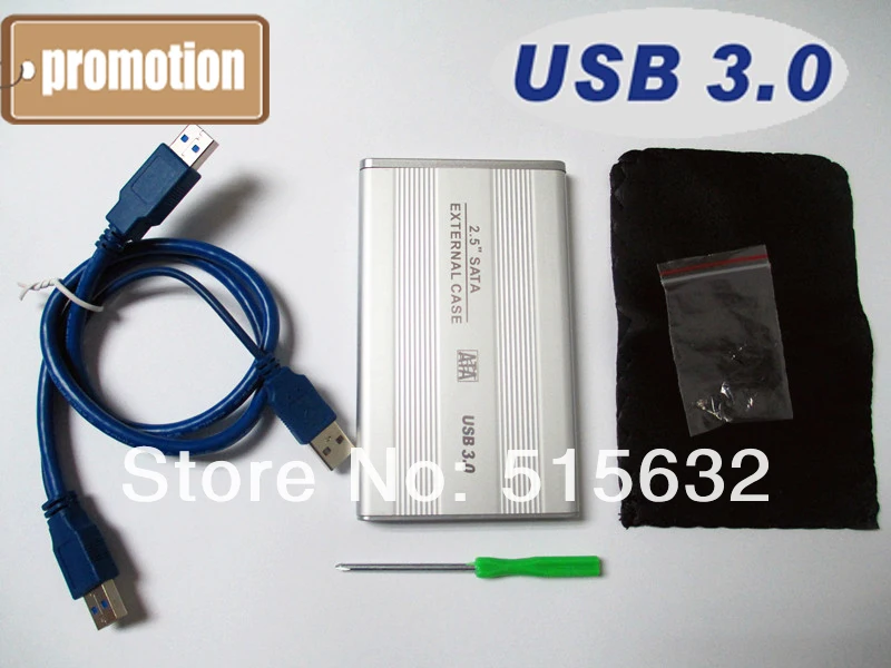 2.5 "USB 3.0 HDD Case жесткий диск SATA Внешний корпус Box Silver
