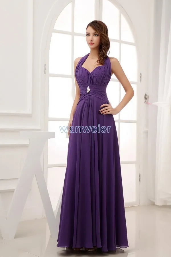 Новое прибытие дизайн нестандартного размера свадебное платье невесты горничной платья макси платье с длинным фиолетовый шифон вечерние Платья
