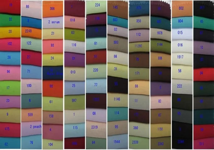 Chiffon material color Chart
