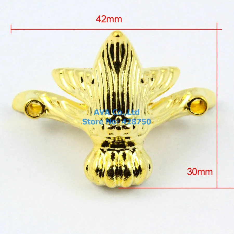 4 шт. золотые Jewelry Box Ноги животных Box ног 42x30 мм