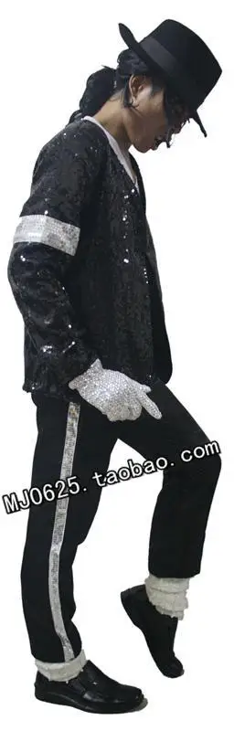 Редкие Мода Косплэй MJ Майкла Джексона Billie Jean блестками куртка-премьера