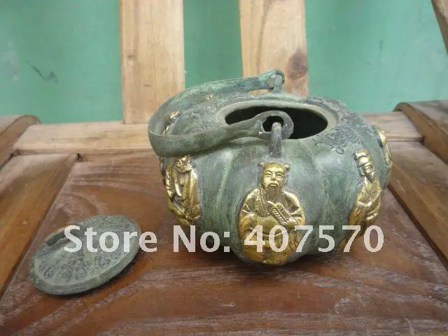 Очень редкая бронзовая фигурка периода династии/чайник, скульптура фея