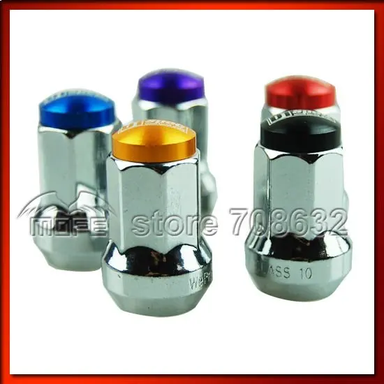 Car parts MMGZ 20 PCS D1 Spec P1.5 Racing Wheel Nut Length: 50mm Black Are Color : Black