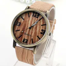 FUNIQUE Simulated Wooden Men’s Quartz Watch Woman Wood Leather Strap Watches Simple Women Wristwatch Feminino Clock Fashion Hour