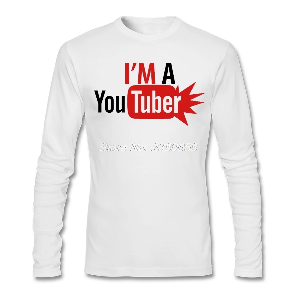 Мужская футболка с длинным рукавом I'm a Youtuber роскошная хлопковая Camisetas 2019 |
