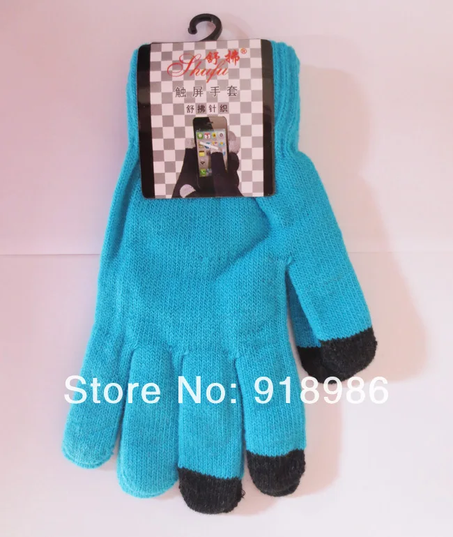 2019 Winter Fashion Women Men Warm Fleece Gloves Neon Knitted Gloves For phone Smartphone
