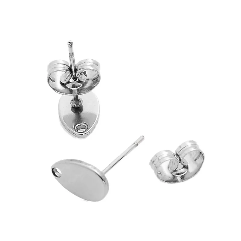 Серьги гвоздики из нержавеющей стали 10 шт.|earring stopper|stoppers earringswater drop |
