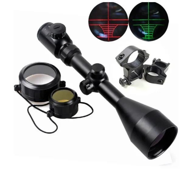 

3-9x56 Tactical Red and Green Illuminated Optics Sniper Hunting Rifle Scope + 11 Rail Mounts for Air Gun Free Shipping