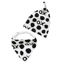 Комплект из 2 предметов, весна-осень, От 0 до 2 лет, хлопковый нагрудник для маленьких мальчиков и девочек, детские нагрудники с рисунком животных, шапка