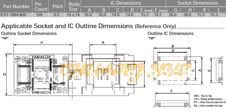 IC51-1004-809 программатор адаптер TQFP100 QFP100 адаптер/IC Разъем/IC тестовая розетка