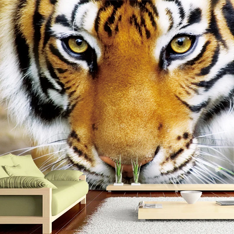 Пользовательские 3D фото обои тигр животные ресторан кафе гостиная спальня диван фон нетканые 3D настенные фрески обои