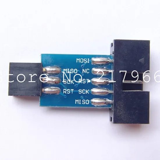 USBASP AVRISP STK500 10PIN поворот 6PIN адаптер пластина