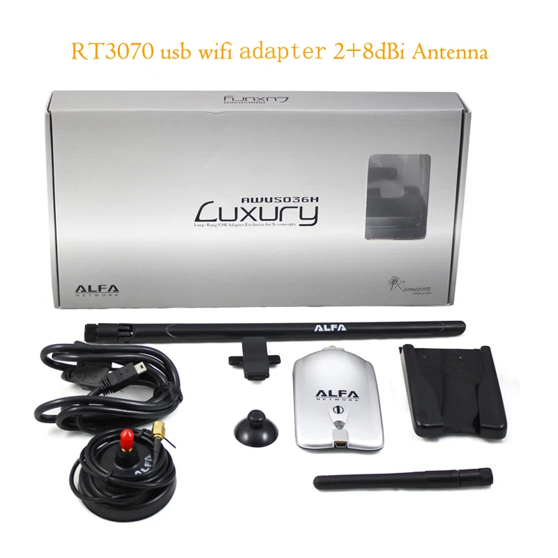 Alfa AWUS036NH Wireless USB Adapter 150Mbps RT3070L High Power Alfa Luxury USB Wifi Adapter with 8dBi