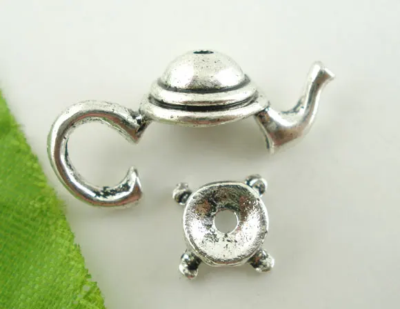 Download LASPERAL New Teapot Bead Cap Set Findings For Jewelry Making Antique Silver Color Bead Caos ...