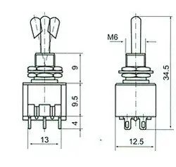 MTS-202 мини-переключатель вкл.-ВКЛ. 6 P