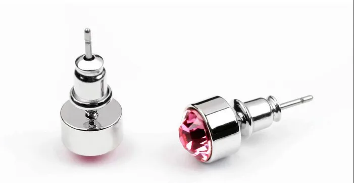 BeBella 7 мм круглые серьги-гвоздики с кристаллами для женщин кристаллы от Swarovski простой дизайн модные ювелирные изделия-гвоздики цветов
