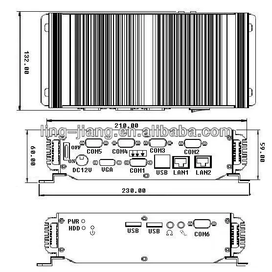 Водонепроницаемый IP65 Промышленные ПК с 1 * VGA и гнездо sim-карты (Lbox-2550)