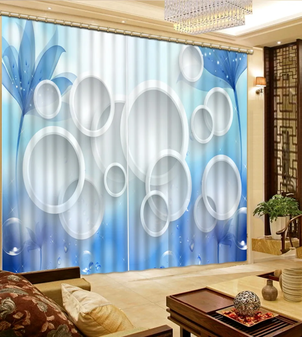 

Custom curtains for living room flower 3d curtains decorative window curtains