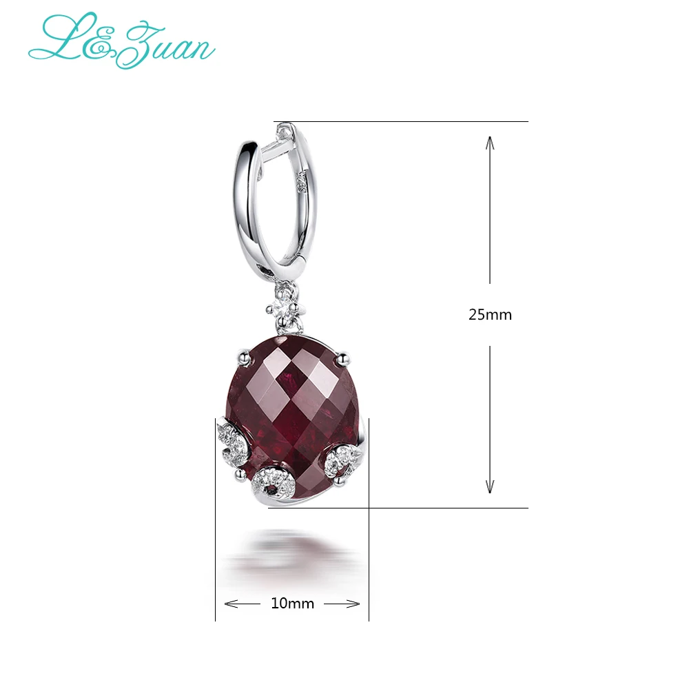 I& Zuan модные 925 пробы-серебряные-ювелирные изделия 10.45ct натуральный гранат камень элегантные Клипсы Серьги для женщин аксессуары оптом