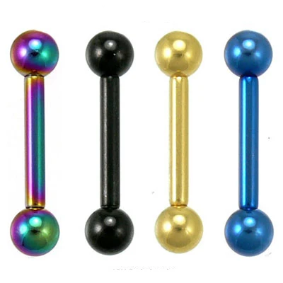 barbell gauge jewelry body anodized titanium tongue 6mm heavy