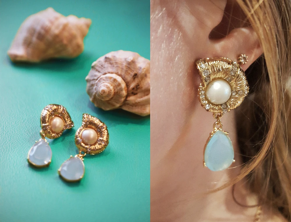 Fashion   accessories rhinestone snail  stud earring