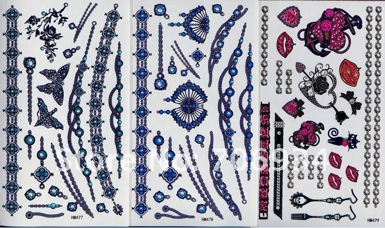 100pcs/lot Temporary Tattoos Tattoo Stickers For Body Art Painting Waterproof 2012 New Designs