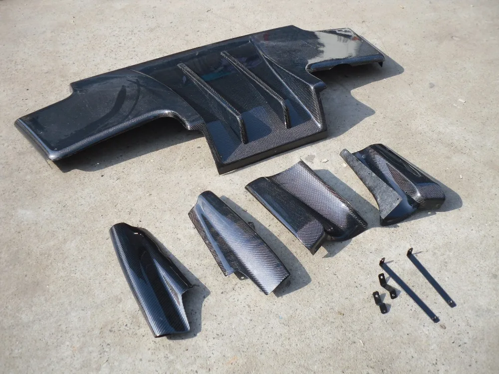 CF 1989-1994 Skyline R32 GTR TS задний диффузор с 2 Средний плавники 4 боковые диффузоры(7 шт.) из углеродного волокна