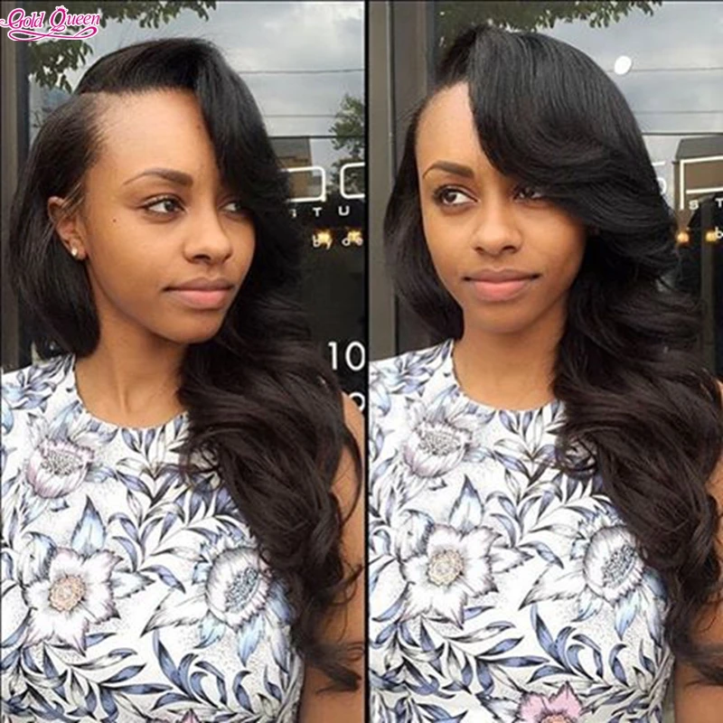 

Brazilian Body Wave Full Lace Human Hair Wigs with fringe Bangs Virgin 100% Full Lace Wig with Baby Hair For Black Woman