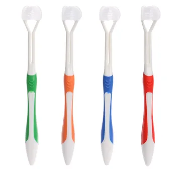 

3 Sided Toothbrush Ultrafine Soft Bristle Adult Tooth Brush Teeth Care Red/Yellow/Blue/Green