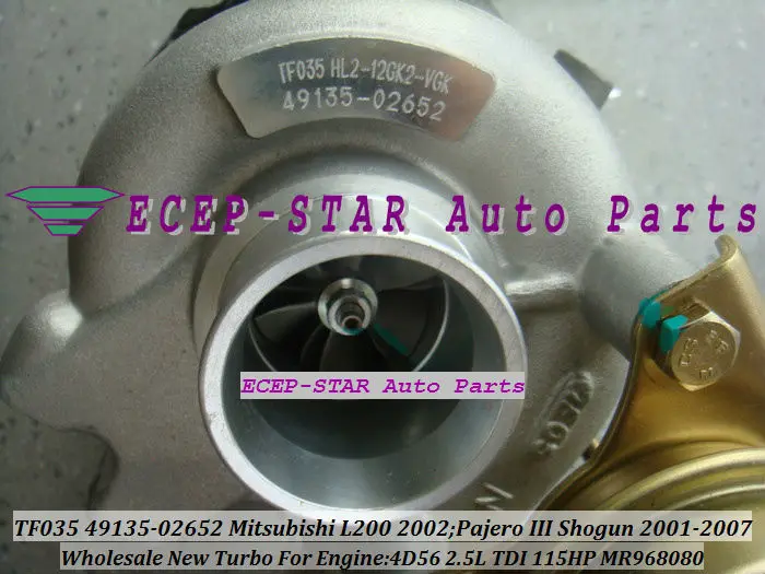 TF035 49135-02652 MR968080 Turbo Turbocharger For Mitsubishi L200 2002 Pajero III Shogun 2001-2007 115HP 4D56 2.5L TDI (6)