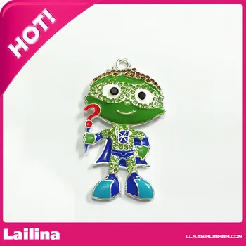 

Rhinestone Superman Pendant/ Rhinestone Hulk charm /Superman pendant necklace