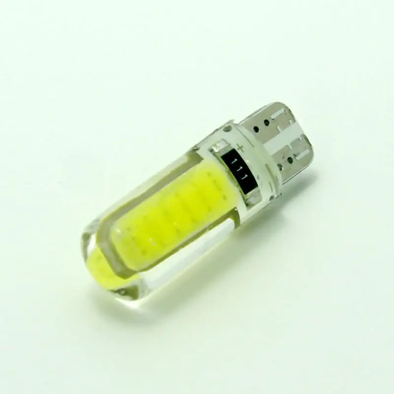 Цена оптовой продажи 100 шт./лот силиконовые T10 COB W5W 194 с can-bus белого и синего цвета авто Запчасти Габаритные фонари для автомобиля Erro DC 12 V