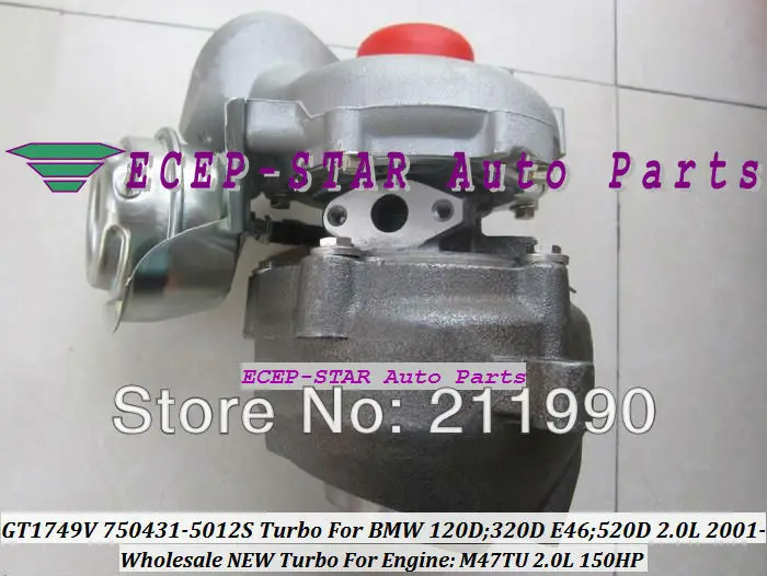 GT1749V 750431-5012 S 750431-5009 S 750431 7794144E03 7794144E09 7787626 Turbo для BMW 120D 320D E46 520D компактный M47TU 2.0L 150HP