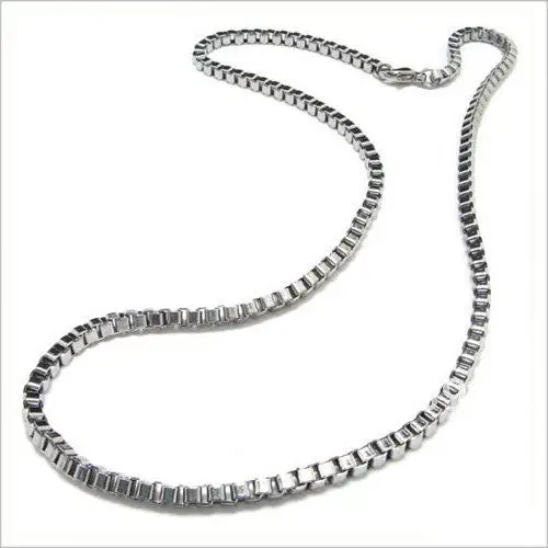 12 шт. 3 мм серебро Нержавеющая сталь коробка ожерелье цепь 1"-30"