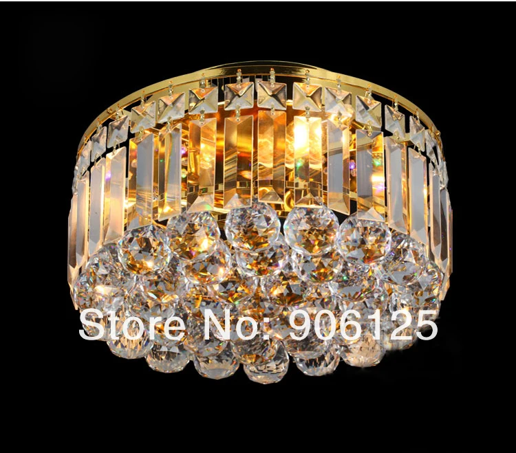 3 световые Хрустальные потолочные светильники с заподлицо, Золотая или хромированная отделка, Гарантированная