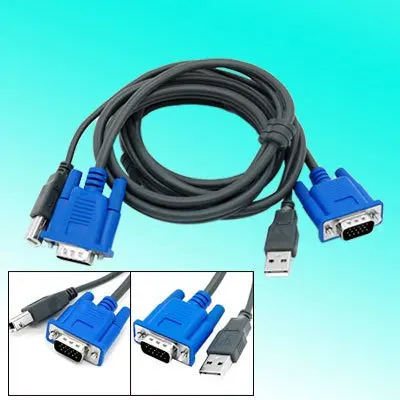 KUYIA++ Высокое качество(15 контактов VGA+ usb AM до BM kvm-кабель