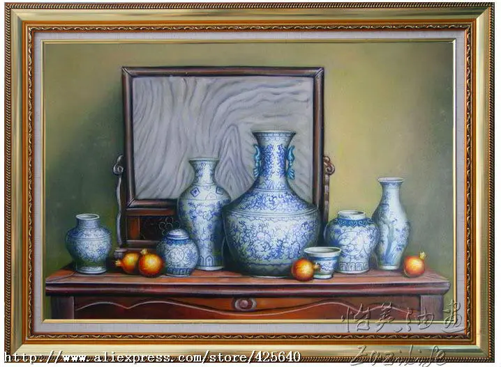 Натюрморт фарфор картина маслом на холсте Высокое качество ручной росписью painting5