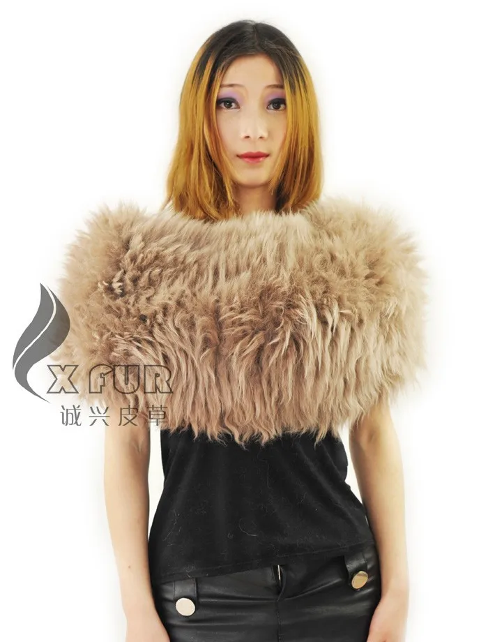 Cx-b-125c зима австралийских овец Мех животных Snood шаль для Для женщин